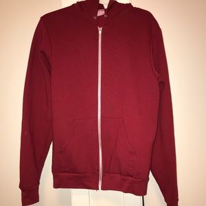 Red American apparel zip sweatshirt